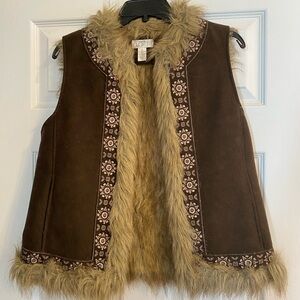 LOFT Tan Faux Fur Vest
